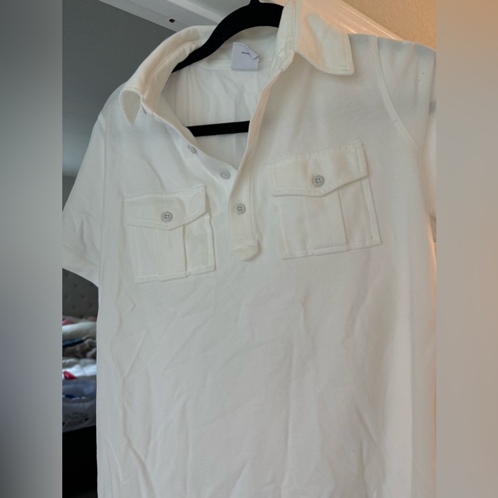 Brooks Brothers Vintage white polo double pocket new without tags never worn